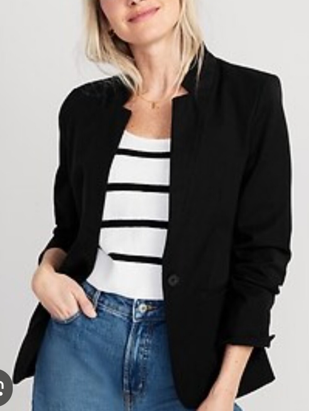 Old Navy NEW Women's Plus Size 3x: Pixie Black Tailored One-Button Blazer